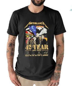 Metallica 42 Year 1981 2023 Thank You for the Music and Memories signatures shirt