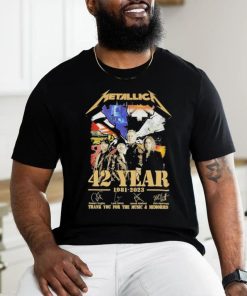 Metallica 42 Year 1981 2023 Thank You for the Music and Memories signatures shirt