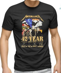 Metallica 42 Year 1981 2023 Thank You for the Music and Memories signatures shirt