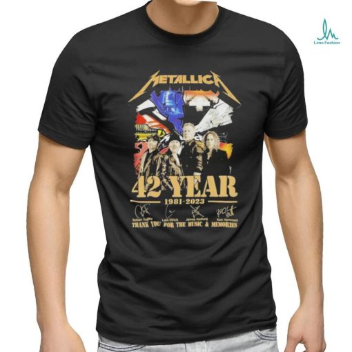 Metallica 42 Year 1981 2023 Thank You for the Music and Memories signatures shirt