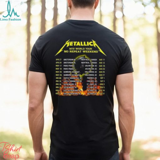 Metallica Lux Aeterna 42 Years 1981 2023 Merch, Metallica M72 World Tour No Repeat Weekend Shirt, Metallica Rock N Roll Tour Dates 2023 Shirt