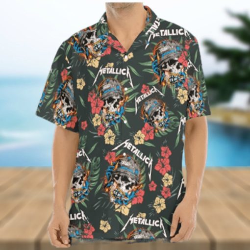 Metallica Skull Tropical Hawaiian Shirt For Men