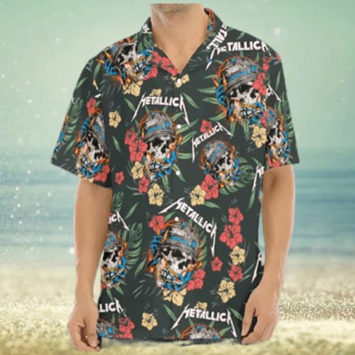 Metallica Skull Tropical Hawaiian Shirt For Men