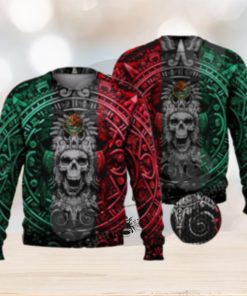 Mexican Ancient Aztec Warrior Skull 3D Full Print Ugly Sweater Christmas Gift Sweater