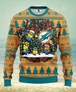 Miami Dolphins Minion Christmas Ugly Sweater