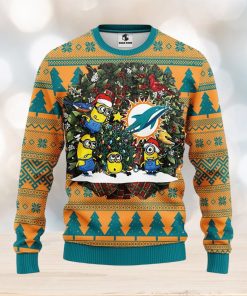 Miami Dolphins Minion Christmas Ugly Sweater