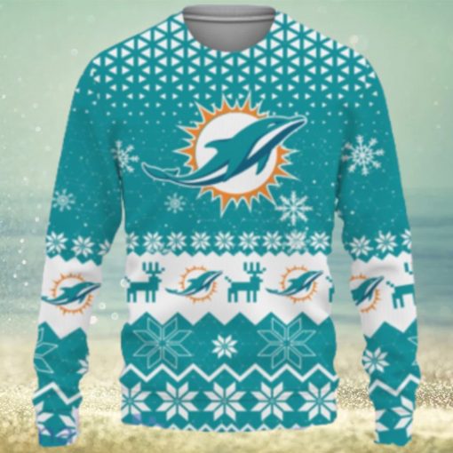 Miami Dolphins Sports Football American Vintage Christmas Pattern Ugly Christmas Sweater