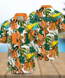 Miami Hurricanes NCAA Floral 3D All Over Print Hawaiian Shirt