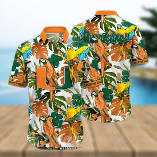 Miami Hurricanes NCAA Floral 3D All Over Print Hawaiian Shirt