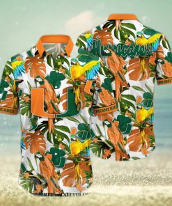 Miami Hurricanes NCAA Floral 3D All Over Print Hawaiian Shirt