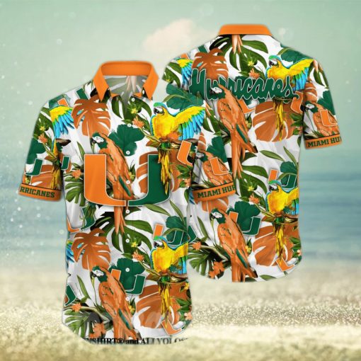 Miami Hurricanes NCAA Floral 3D All Over Print Hawaiian Shirt