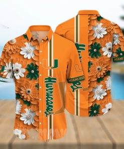 Miami Hurricanes NCAA Floral Unisex Full Printed Hawaiian Shirt