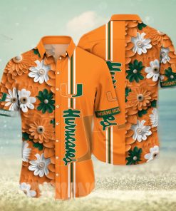 Miami Hurricanes NCAA Floral Unisex Full Printed Hawaiian Shirt