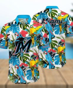 Miami Marlins MLB Floral Tropical 3D Hawaiian Shirt - Limotees