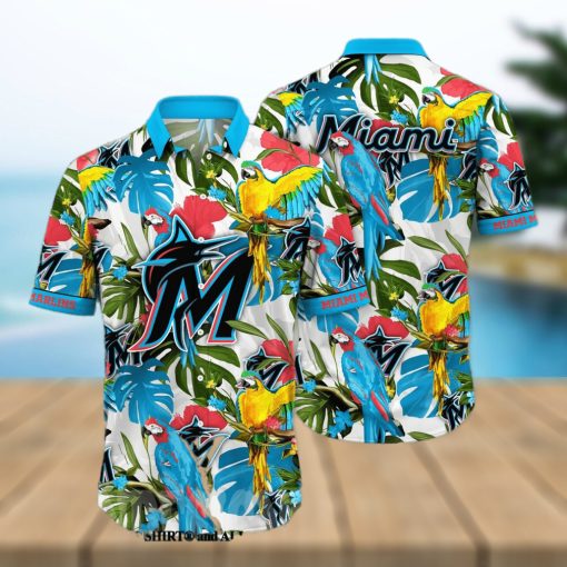 Miami Marlins MLB Floral 3D Hawaiian Shirt