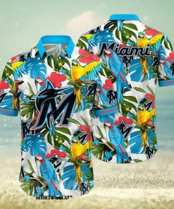 Miami Marlins MLB Floral 3D Hawaiian Shirt