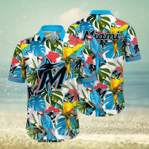 Miami Marlins MLB Floral 3D Hawaiian Shirt