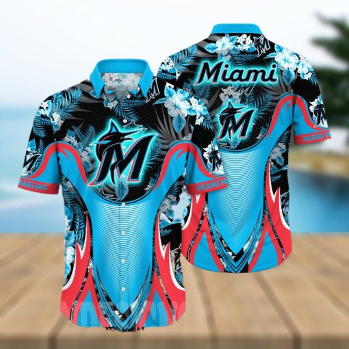 Miami Marlins MLB Flower Full Print Unisex Hawaiian Shirt