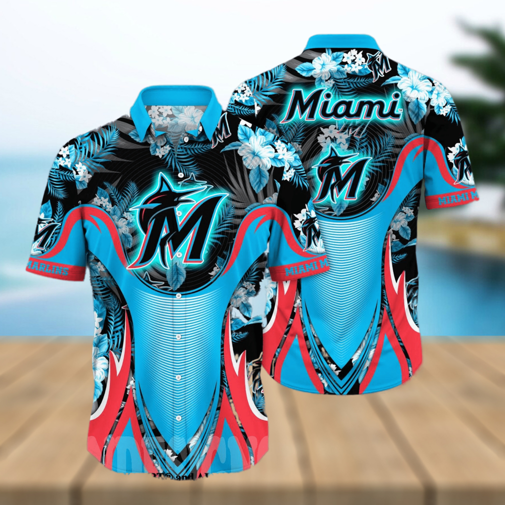 Miami Marlins MLB Flower Full Print Unisex Hawaiian Shirt - Limotees