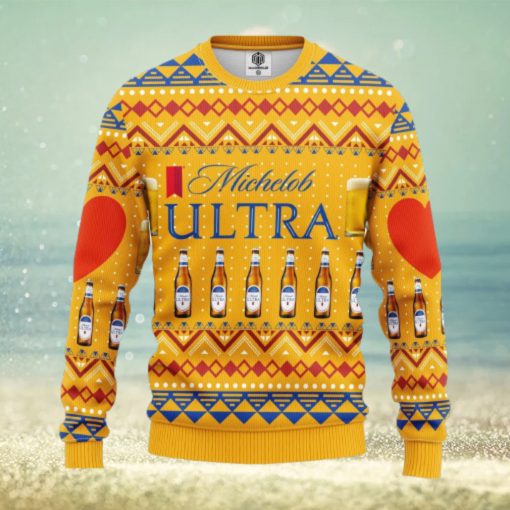 Michelob Ultra Beer Merry Xmas AOP Print Christmas Ugly Sweater For Men Women