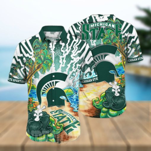 Michigan State Spartans NCAA Floral Full Printed 3D Hawaiian Shirt