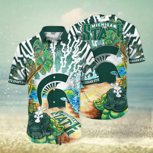 Michigan State Spartans NCAA Floral Full Printed 3D Hawaiian Shirt