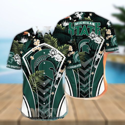 Michigan State Spartans NCAA Floral Full Printing 3D Hawaiian Shirt