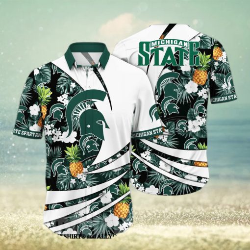 Michigan State Spartans NCAA Flower All Over Print 3D Hawaiian Shirt