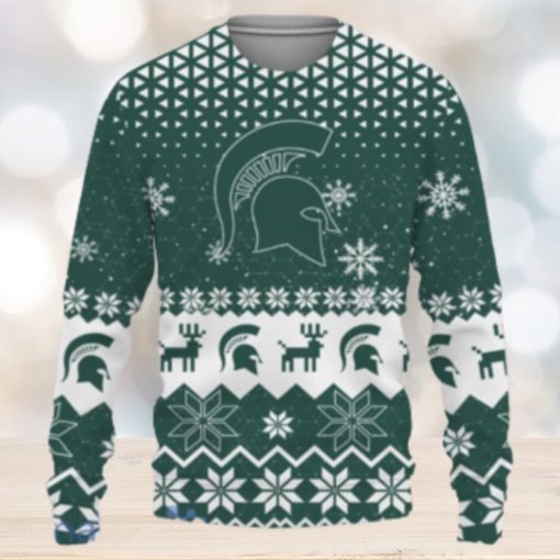 Michigan State Spartans Sports Football American Vintage Christmas Pattern Ugly Christmas Sweater