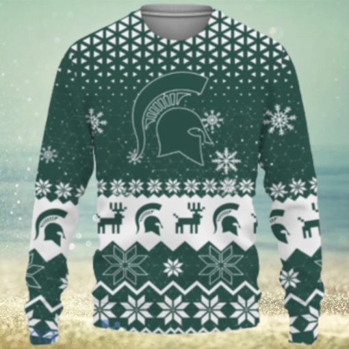 Michigan State Spartans Sports Football American Vintage Christmas Pattern Ugly Christmas Sweater