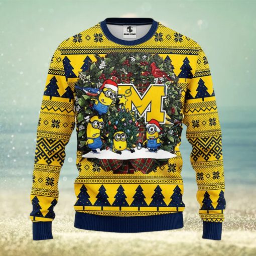 Michigan Wolverines Minion Christmas Ugly Sweater