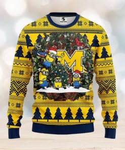 Michigan Wolverines Minion Christmas Ugly Sweater