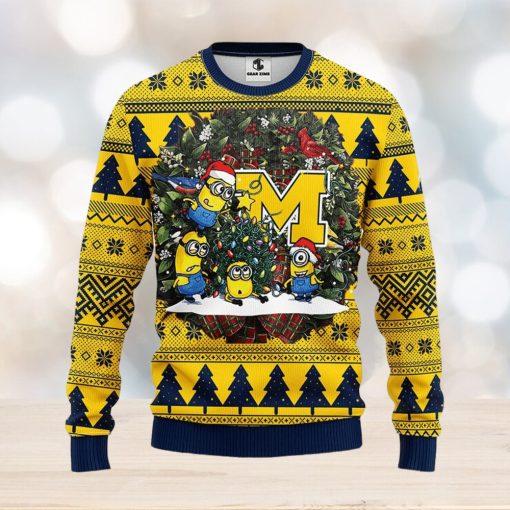 Michigan Wolverines Minion Christmas Ugly Sweater