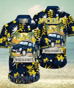 Michigan Wolverines NCAA Floral 3D Full Print Hawaiian Shirt