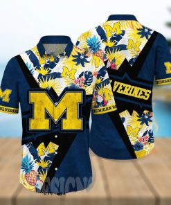 Michigan Wolverines NCAA Floral Classic Full Printed Hawaiian Shirt