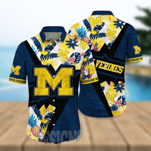 Michigan Wolverines NCAA Floral Classic Full Printed Hawaiian Shirt