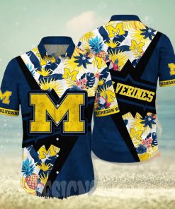 Michigan Wolverines NCAA Floral Classic Full Printed Hawaiian Shirt