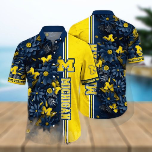 Michigan Wolverines NCAA Floral Classic Full Printing Hawaiian Shirt