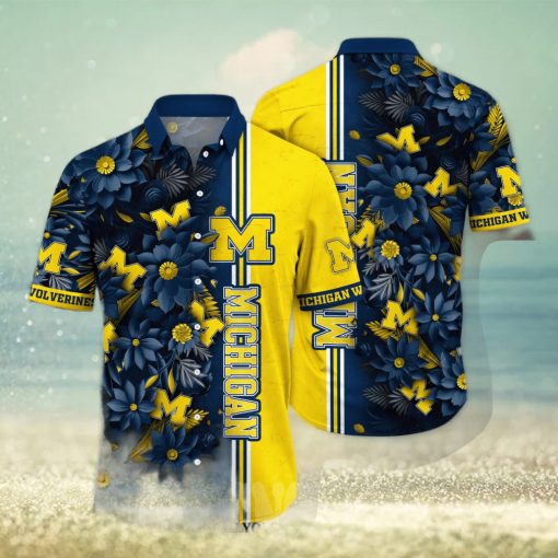 Michigan Wolverines NCAA Floral Classic Full Printing Hawaiian Shirt