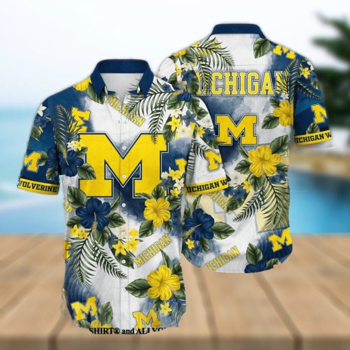 Michigan Wolverines NCAA Floral Full Printing Classic Hawaiian Shirt