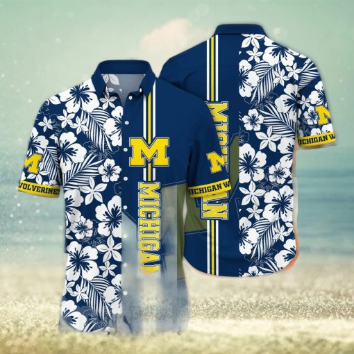 Michigan Wolverines NCAA Floral Full Printing Hawaiian Shirt