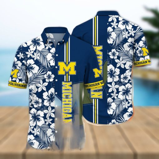 Michigan Wolverines NCAA Floral Full Printing Hawaiian Shirt