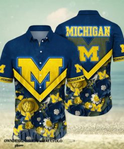 Michigan Wolverines NCAA Flower 3D Hawaiian Shirt