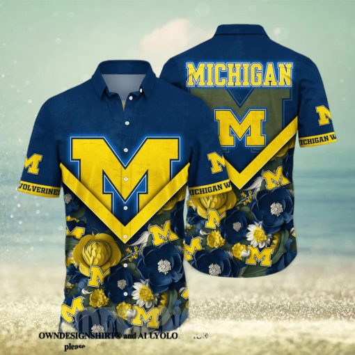 Michigan Wolverines NCAA Flower 3D Hawaiian Shirt