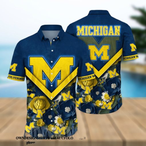 Michigan Wolverines NCAA Flower 3D Hawaiian Shirt