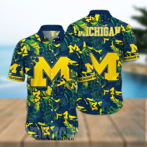 Michigan Wolverines NCAA Flower All Over Printed Classic Hawaiian Shirt