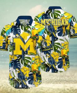 Michigan Wolverines NCAA Flower Tropical 3D Hawaiian Shirt