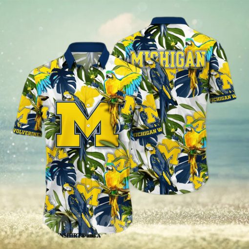 Michigan Wolverines NCAA Flower Tropical 3D Hawaiian Shirt