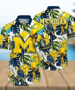 Michigan Wolverines NCAA Flower Tropical 3D Hawaiian Shirt