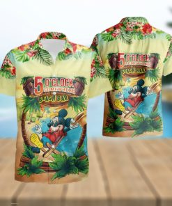 Mickey Mouse Its 5 O27Clock Somewhere Beach Bar Short Sleeve Aloha Hawaiian Shirt